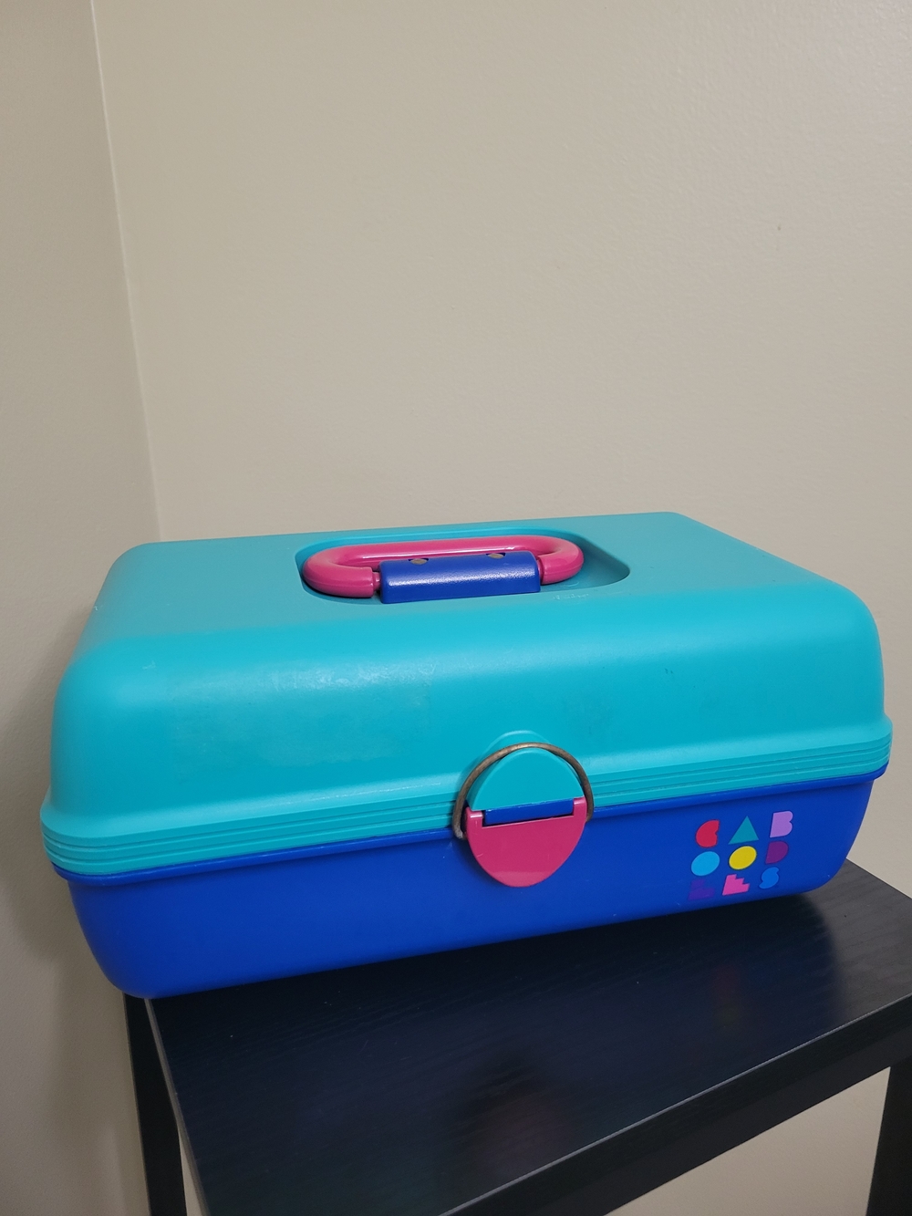 Vintage 90s Caboodles Model 2602 Makeup Case Teal Blue Pink